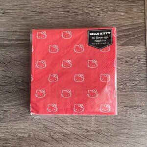 Valentine's Day Sanrio Hello Kitty 40 Red Beverage Cocktail Paper Napkins Party